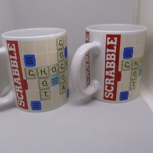 Hasbro Scrabble Game Coffee Tea Mug Set (2)